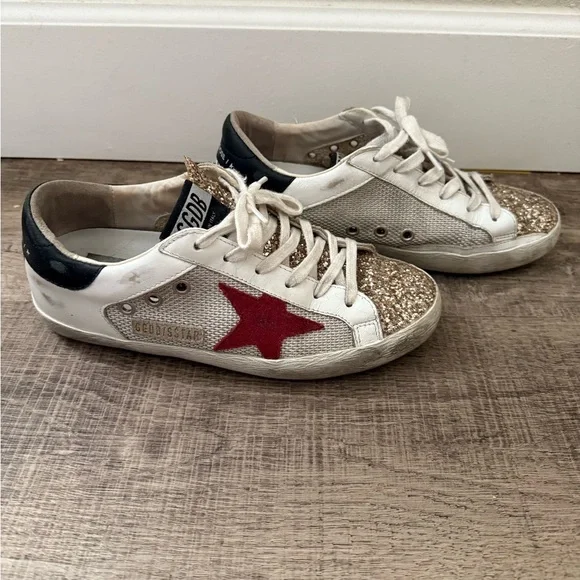 GUC Authentic Golden Goose Superstar Sneakers 37 7 - Picture 2 of 6